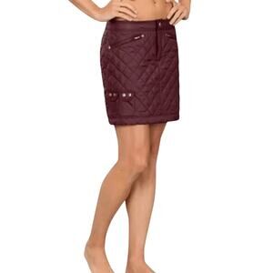 Athleta Burgundy Purple Snow Stomper Quilted Mini Skirt Women's 4 3507